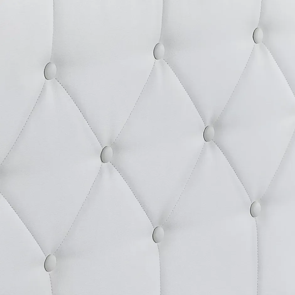 IDMarket Lit coffre double AUSTIN avec tête de lit et sommier 160 x 200 cm PVC blanc Online