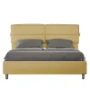 Ityhome Lit coffre double capitonné 160x200 en microfibre ocre Nandy Clearance