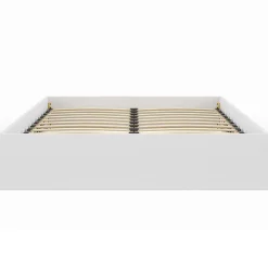 IDMarket Lit coffre double SANDSIDE avec sommier 140 x 190 cm blanc