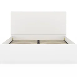 IDMarket Lit coffre double SEASIDE avec tête de lit et sommier 140 x 190 cm blanc Outlet