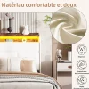 Generique Lit coffre double 160x200 avec sommier et USB, LED, Cadre de lit avec Rangement et Tete de Lit, Blanc