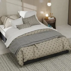 Okwish Lit Coffre Double 140x200 cm, Lit Adulte et Ado avec Vérins Hydrauliques et Coffre Intégré, Velours Hollandais Gris, Sans Matelas