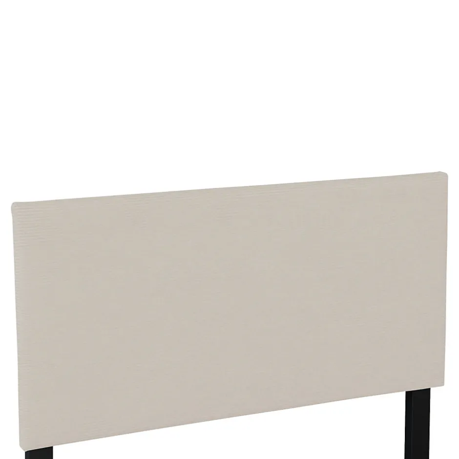 Corium Lit coffre Juva rembourré avec velours côtelé 90 x 200 cm beige
