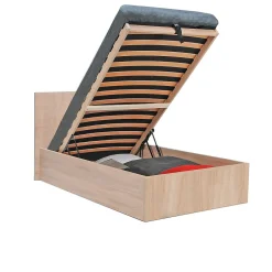 Weber Industries Lit coffre MADRID 90x190 + 1 sommier / Décor Chêne Blanchi