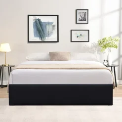 King Of Dreams Lit coffre noir 160x200 cm - 14 lattes - montage rapide - entretien facile - confort optimal - espace de rangement Outlet