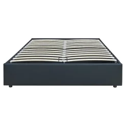 [En.Casa] Lit coffre Nola simili 140 x 200 cm noir en.casa