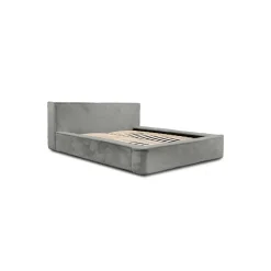 Meublorama Lit coffre ORLANE Gris Charbon minéral polaire 180x200 cm Sommier relevable Design haut de gamme