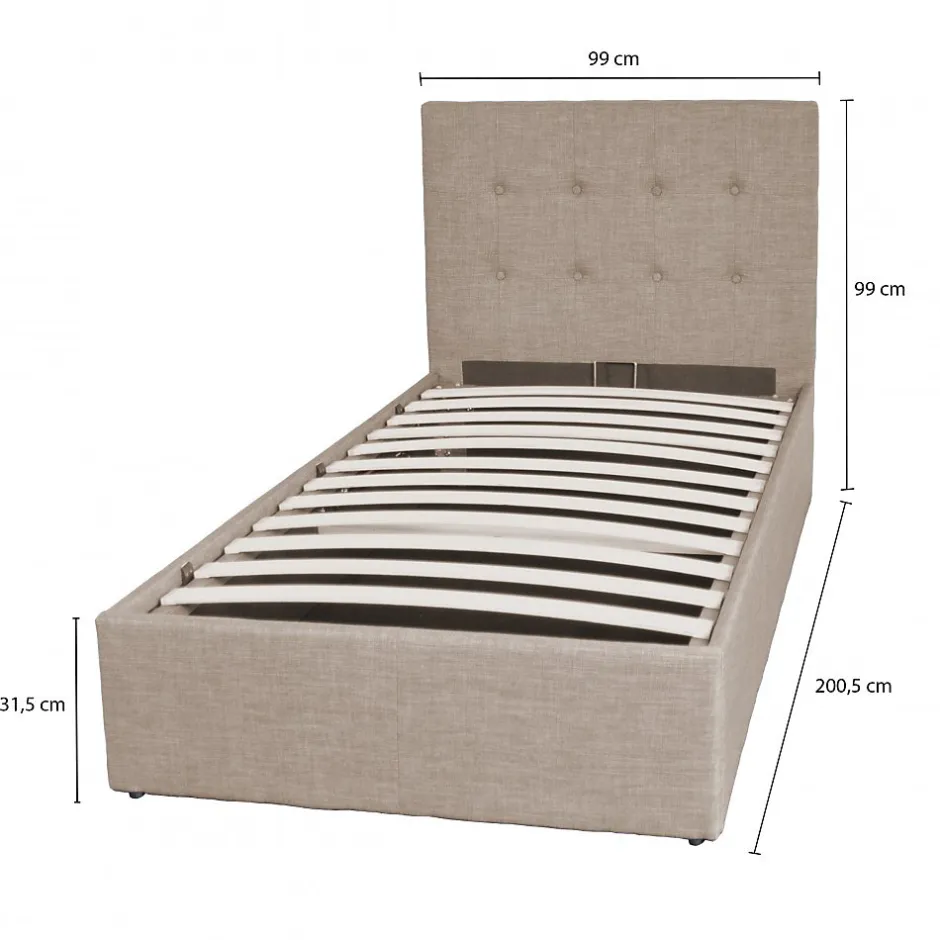 Weber Industries Lit coffre PARMA 90x190 + 1 sommier / Beige Discount