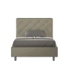 Ityhome Lit coffre rembourré en simili cuir Priya cappuccino 120x200