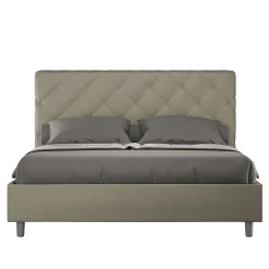 Ityhome Lit coffre rembourré en simili cuir Priya cappuccino 160x200 Clearance