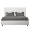 Ityhome Lit coffre rembourré en simili cuir blanc Agueda 160x200