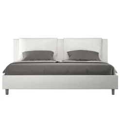 Ityhome Lit coffre rembourré en simili cuir blanc Antea 200x200