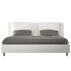 Ityhome Lit coffre rembourré simili cuir blanc Antea 180x190 Online
