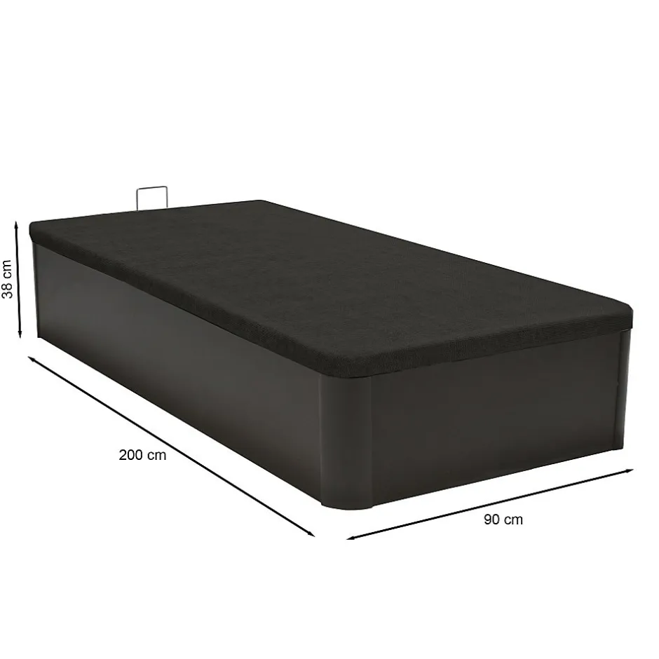 Weber Industries Lit coffre SPIRO 90x200 + 1 sommier / Noir