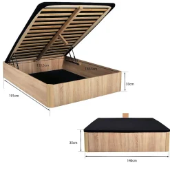 Weber Industries LIT COFFRE SPIRO 140x190cm + 1 SOMMIER / Décor Chêne Blanchi Online