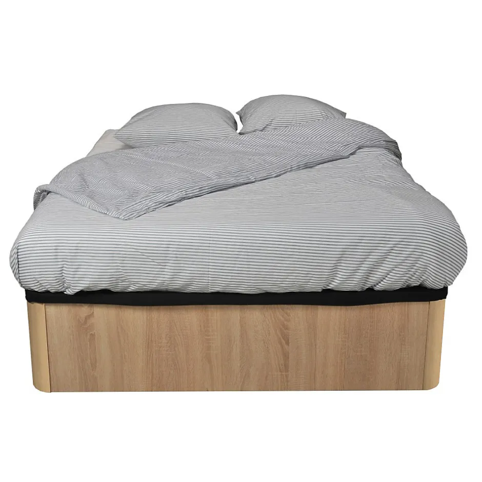 Weber Industries LIT COFFRE SPIRO 160x200cm + 1 SOMMIER / Décor Chêne Blanchi