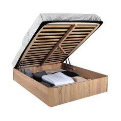 Weber Industries LIT COFFRE SPIRO 180x200cm + 1 SOMMIER / Décor Chêne Blanchi Hot