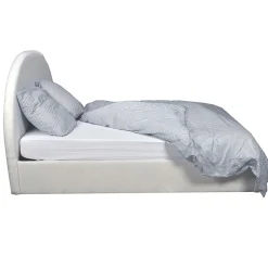 Weber Industries LIT COFFRE TISSU BOUCLETTE 160x200 SHERPA + SOMMIER / Blanc