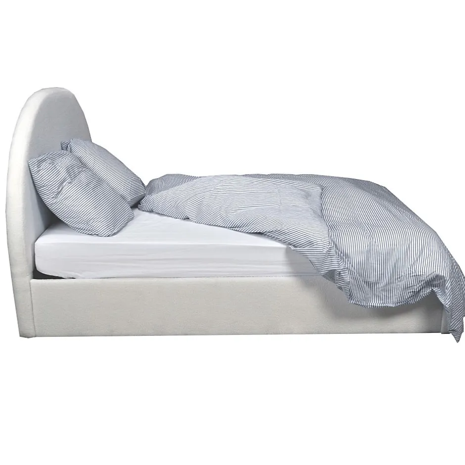 Weber Industries LIT COFFRE TISSU BOUCLETTE 160x200 SHERPA + SOMMIER / Blanc