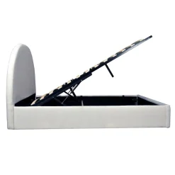 Weber Industries LIT COFFRE TISSU BOUCLETTE 160x200 SHERPA + SOMMIER / Blanc