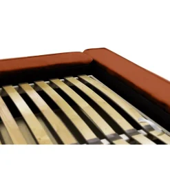 Meublorama Lit coffre VELORA Terracotta 160x200 cm Tissu velours doux Sommier relevable Rangement intégré Best