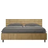 Ityhome Lit coffre 160x190 avec tête de lit inclinée à lattes en chêne Ankel