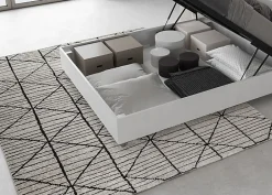 Ityhome Lit coffre 140x200 avec tête de lit inclinée en frêne blanc Demas Sale