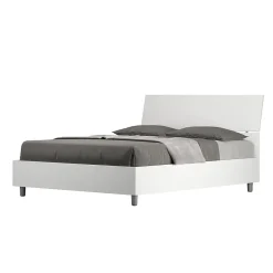 Ityhome Lit coffre 140x200 avec tête de lit inclinée en frêne blanc Demas Sale