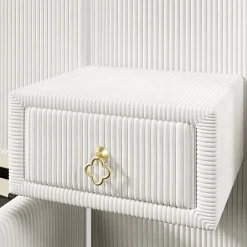 Okwish Lit Coffre 180x200 cm - Lit Adulte avec LED et 2 Tiroirs - Velours + MDF - Sans Matelas - Beige Outlet
