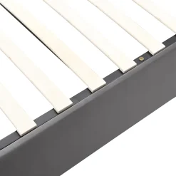 Okwish Lit coffre 180x200 cm - Lit coffre hydraulique avec 2 tiroirs et sommier à lattes - Velours - Sans Matelas - Gris