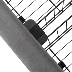 Generique Lit coffre 140x190 cm - Lit coffre hydraulique avec 2 tiroirs et sommier à lattes - Capitonné Velours - Sans Matelas - Gris Outlet