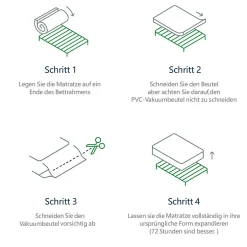 Okwish Lit Coffre 140x200 cm - Lit Coffre Capitonné Double avec Coffre Hydraulique et Tête de Lit LED, PU Blanc, Matelas Inclus
