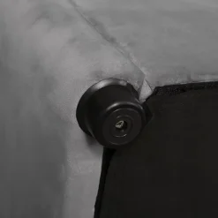 Okwish Lit coffre 140x200 cm - Lit double capitonné avec tête de lit oreille - Velours - Sans Matelas - Gris Online
