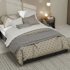 Okwish Lit Coffre 140x200 cm - Lit Double pour Adulte/Ado avec Système Hydraulique, Sans Matelas, en Velours Hollandais Gris Hot