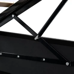 Okwish Lit Coffre 140x200 cm avec Rangement, Lit Double Adulte avec Tête Réglable et Sommier en Velours - Noir, Sans Matelas Online