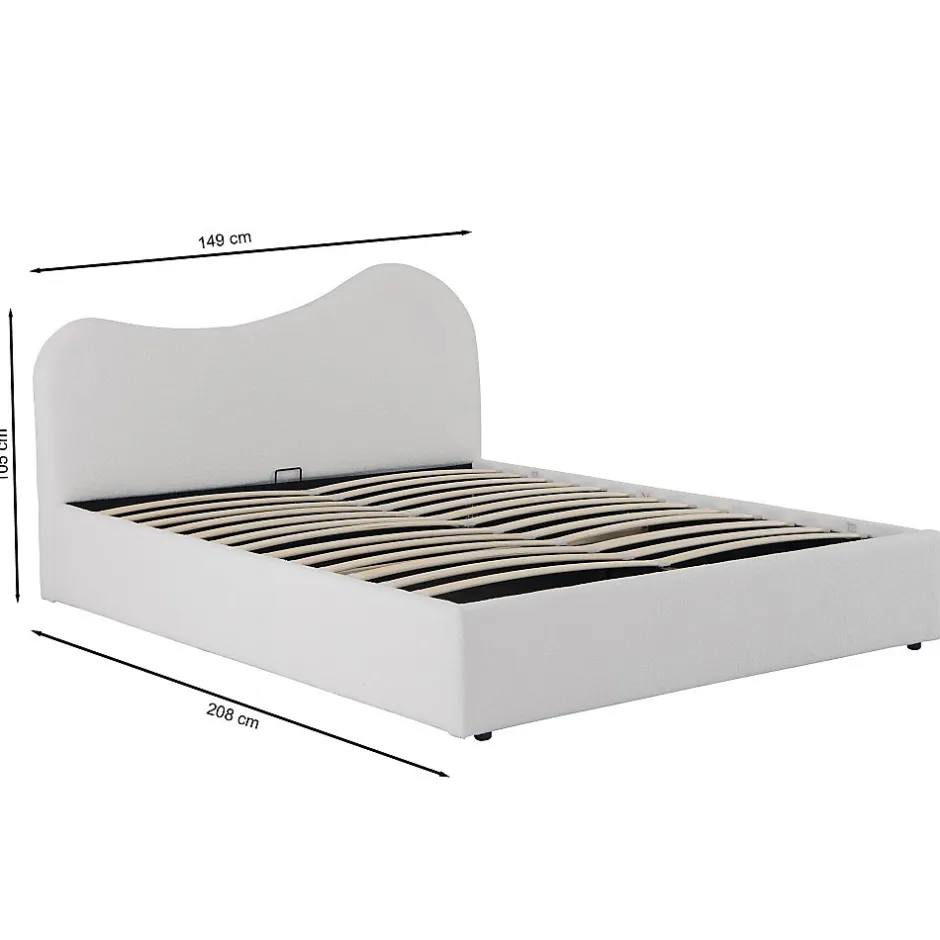 Weber Industries LIT COFFRE 140x190 CM COCOON+ SOMMIER / Tissu Bouclette Blanc