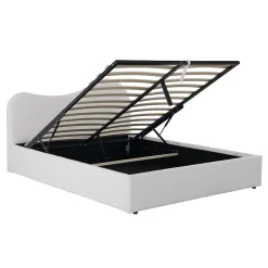 Weber Industries LIT COFFRE 140x190 CM COCOON+ SOMMIER / Tissu Bouclette Blanc