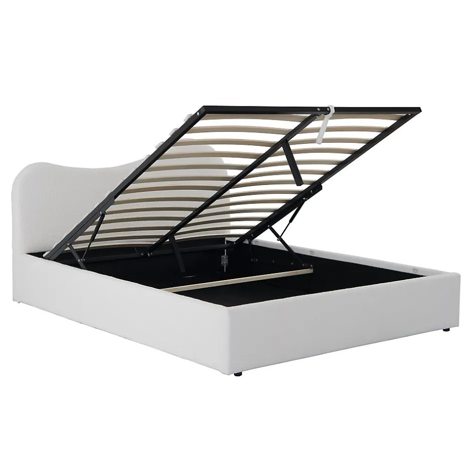 Weber Industries LIT COFFRE 140x190 CM COCOON+ SOMMIER / Tissu Bouclette Blanc