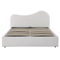 Weber Industries LIT COFFRE 140x190 CM COCOON+ SOMMIER / Tissu Bouclette Blanc