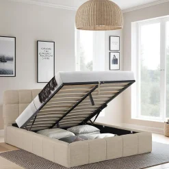 Weber Industries Lit coffre 160x200 cm ELIAS + sommier / Beige