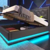 Redom Lit coffre 90x200 cm en PU noir tête capitonnée, rangement hydraulique, LED 3 côtés et port USB-C Clearance