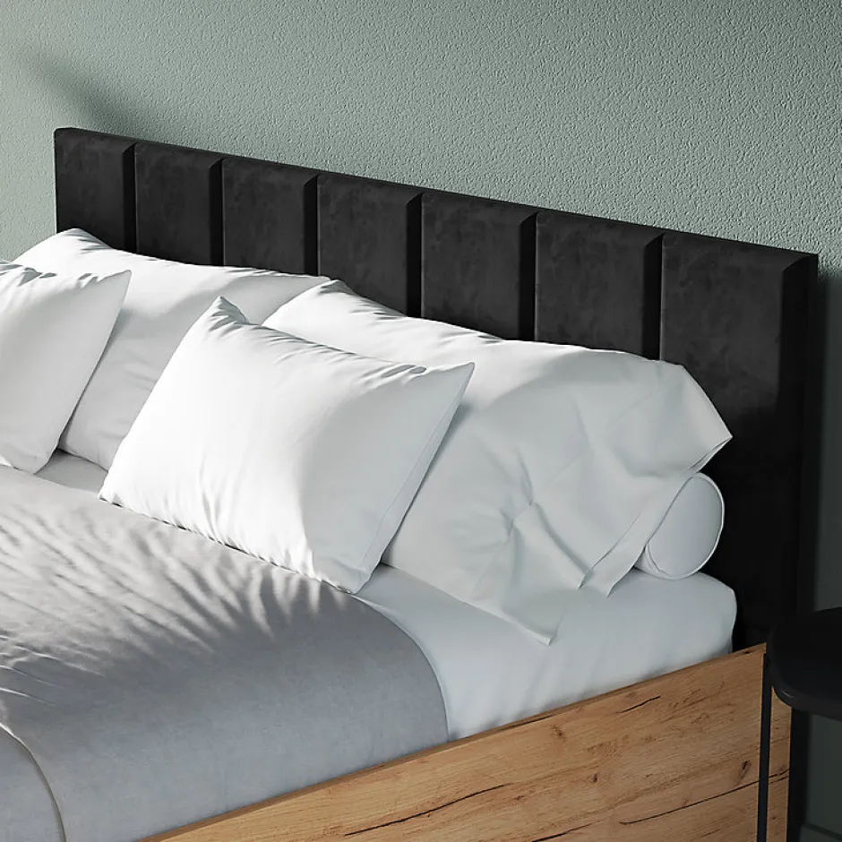 Petits-Meubles Lit coffre 160x200 sommier inclus Solal Bois et Noir Clearance
