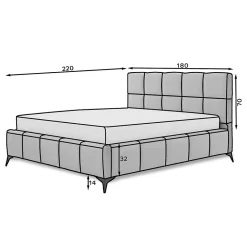 Petits-Meubles Lit coffre 160x200 sommier inclus Mira Beige