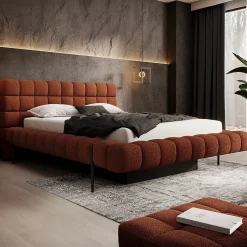 Petits-Meubles Lit coffre 180x200 sommier inclus Ezio Brique Online