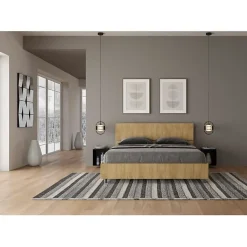 Ityhome Lit coffre 160x190 tête de lit droite Demas chêne Hot