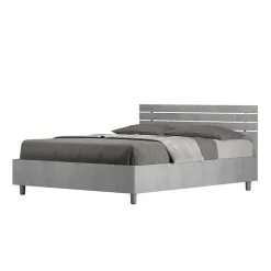 Ityhome Lit coffre 140x190 tête de lit droite avec lattes en ciment Ankel