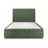 Sommeil De Plomb Lit coffre 160x200cm avec tête de lit tapissier Tissu Vert - Hauteur totale : 39cm