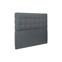 Sommeil De Plomb Lit coffre 140x200cm avec tête de lit capitonnée Velours Gris anthracite - Hauteur totale : 39cm