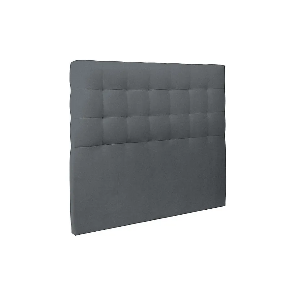 Sommeil De Plomb Lit coffre 140x200cm avec tête de lit capitonnée Velours Gris anthracite - Hauteur totale : 39cm