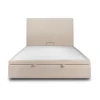Sommeil De Plomb Lit coffre 180x200cm avec tête de lit tapissier Tissu Beige brun - Hauteur totale : 39cm